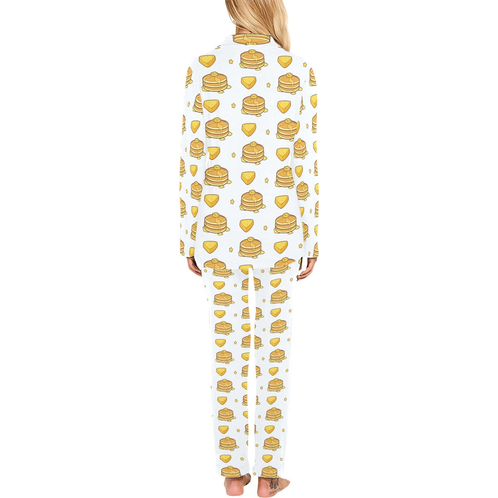 Pancake Pattern Print Design 03 Women's Long Pajama Set