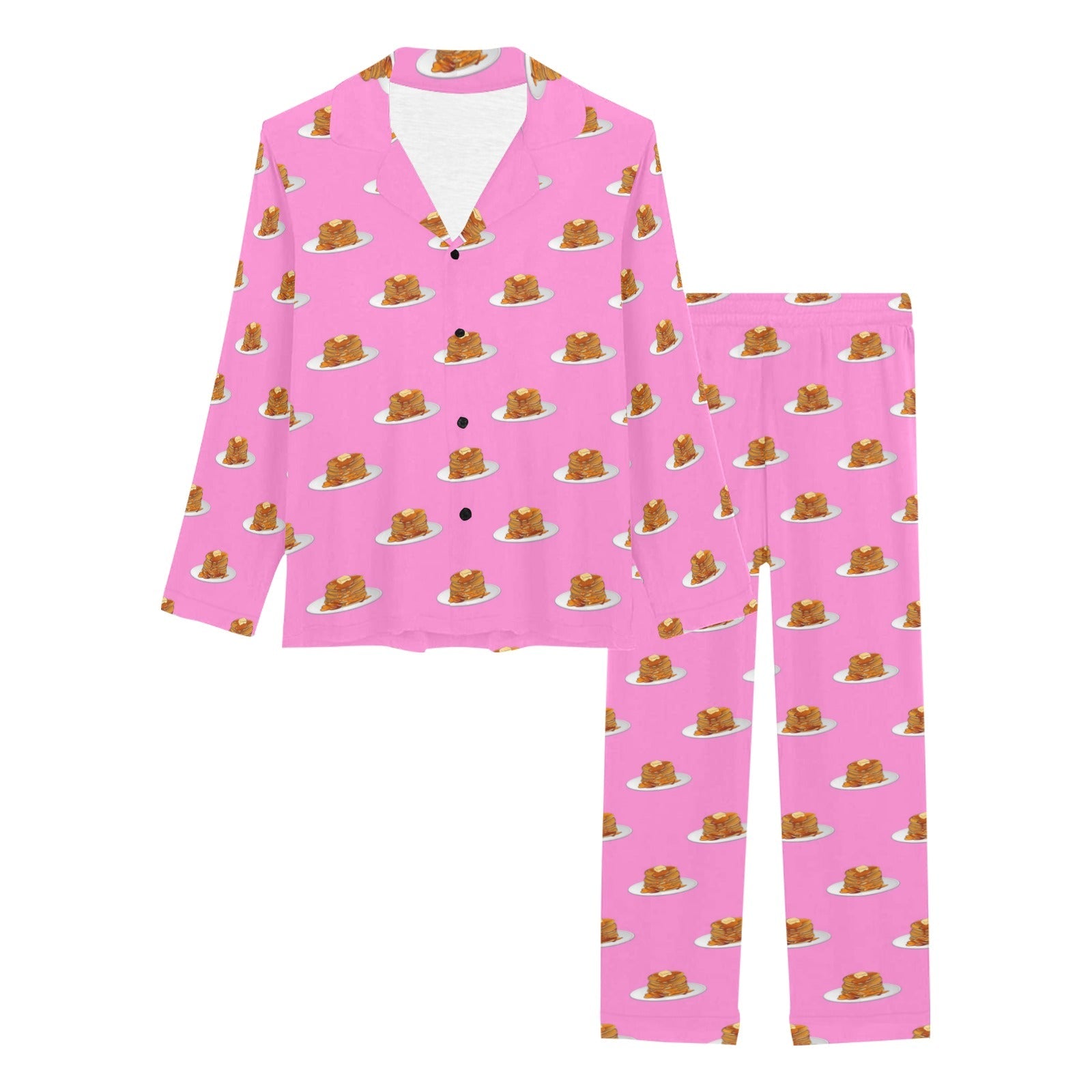 Pancake Pattern Print Design 04 Women's Long Pajama Set