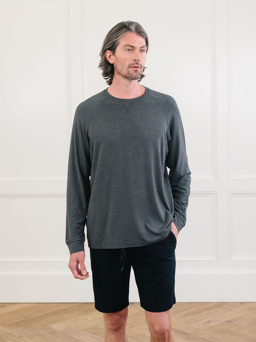 Men's Bamboo Stretch-Knit Long Sleeve Pajama Set