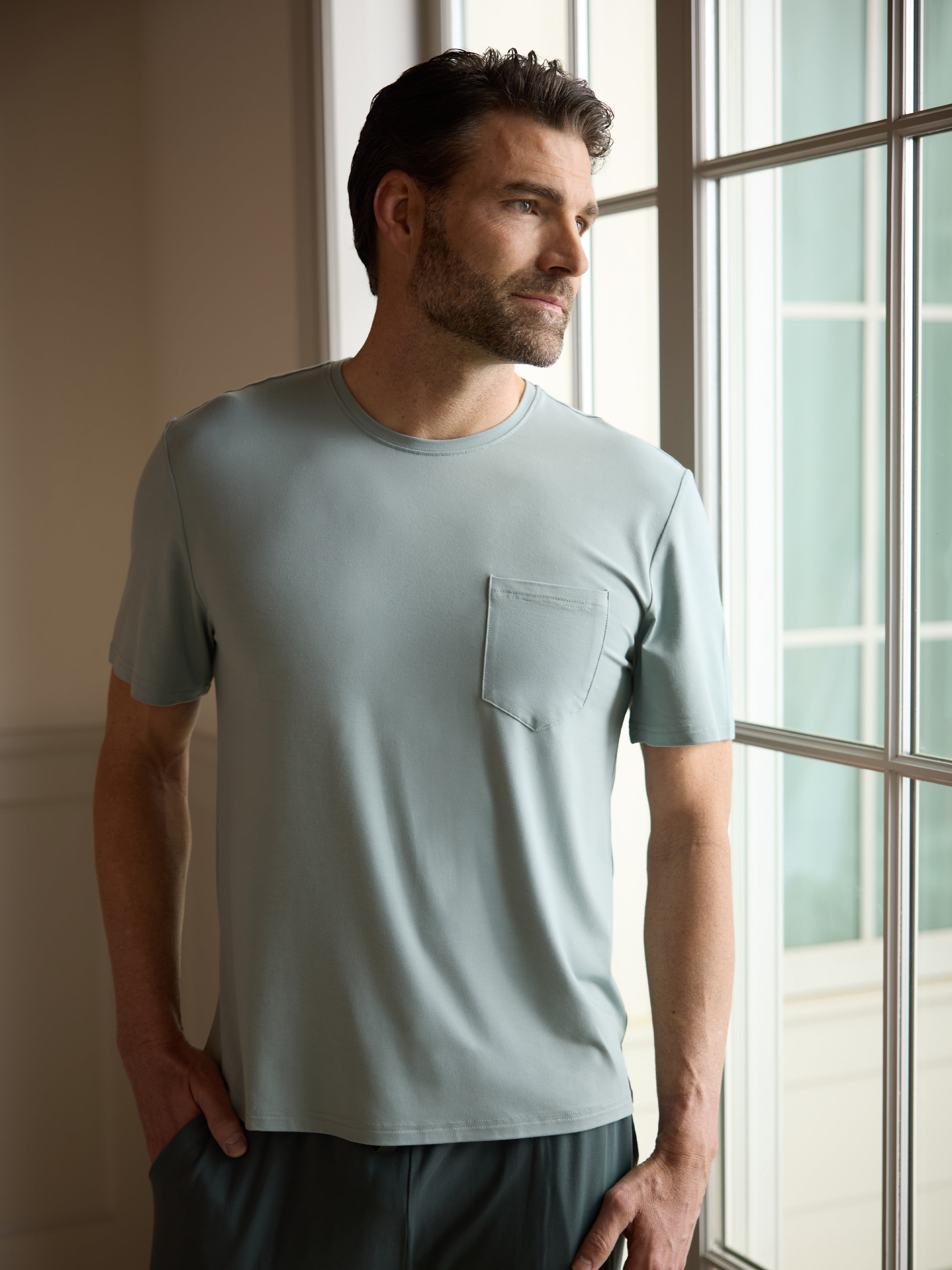 Men's Bamboo Stretch-Knit Lounge Tee - Last Chance