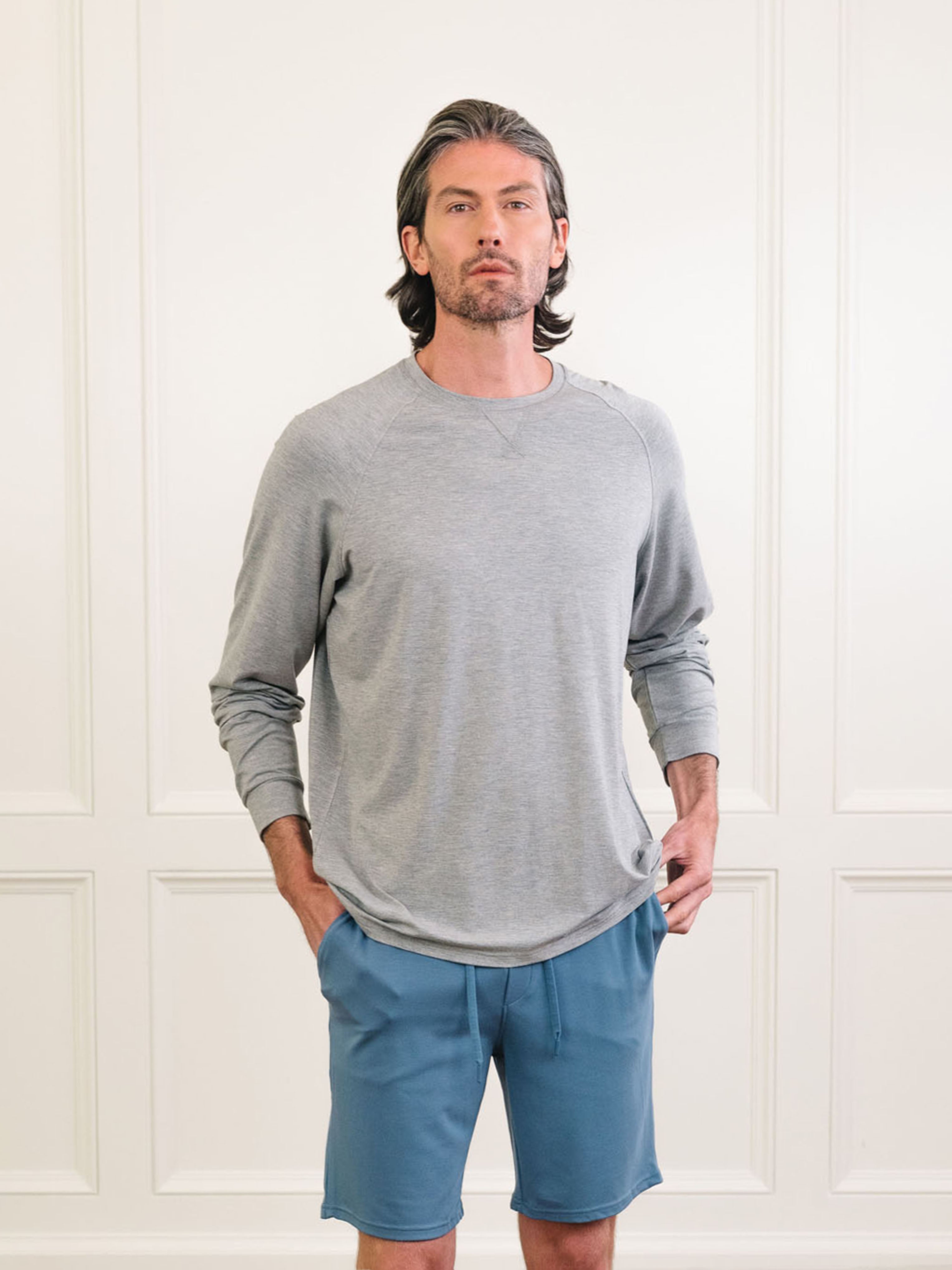 Men's Bamboo Stretch-Knit Long Sleeve Pajama Set