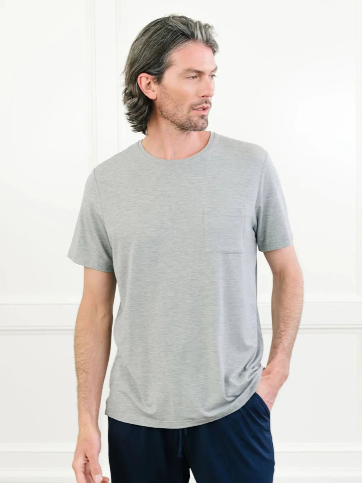 Men's Bamboo Stretch-Knit Short Sleeve Pajama Set