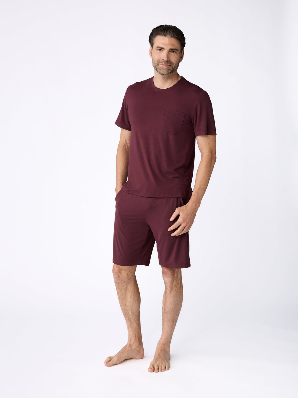 Men's Bamboo Stretch-Knit Short Sleeve Pajama Set