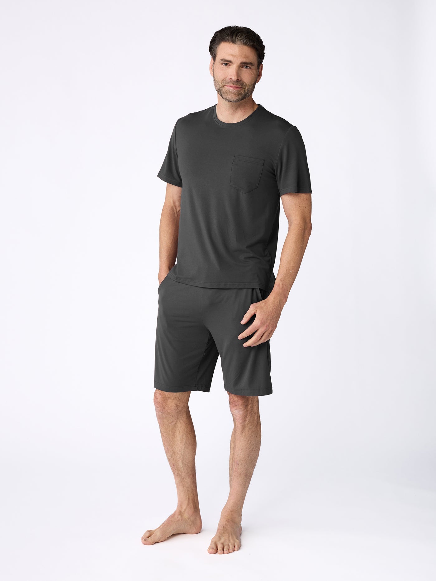 Men's Bamboo Stretch-Knit Short Sleeve Pajama Set
