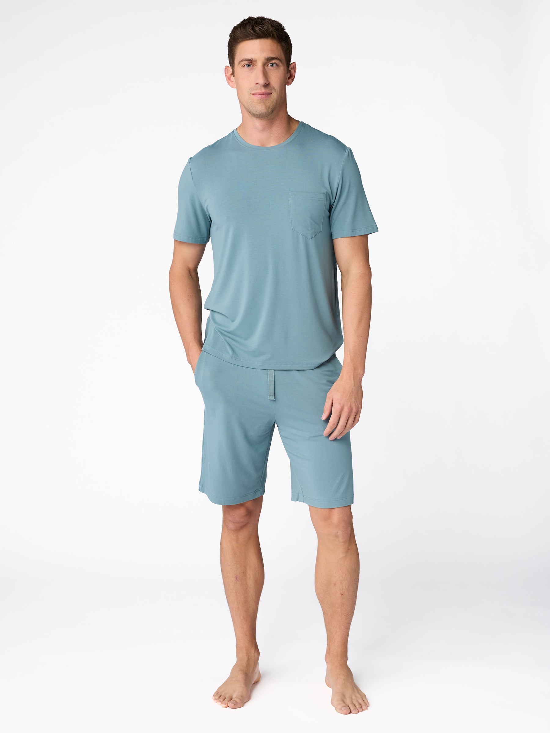 Men's Bamboo Stretch-Knit Short Sleeve Pajama Set