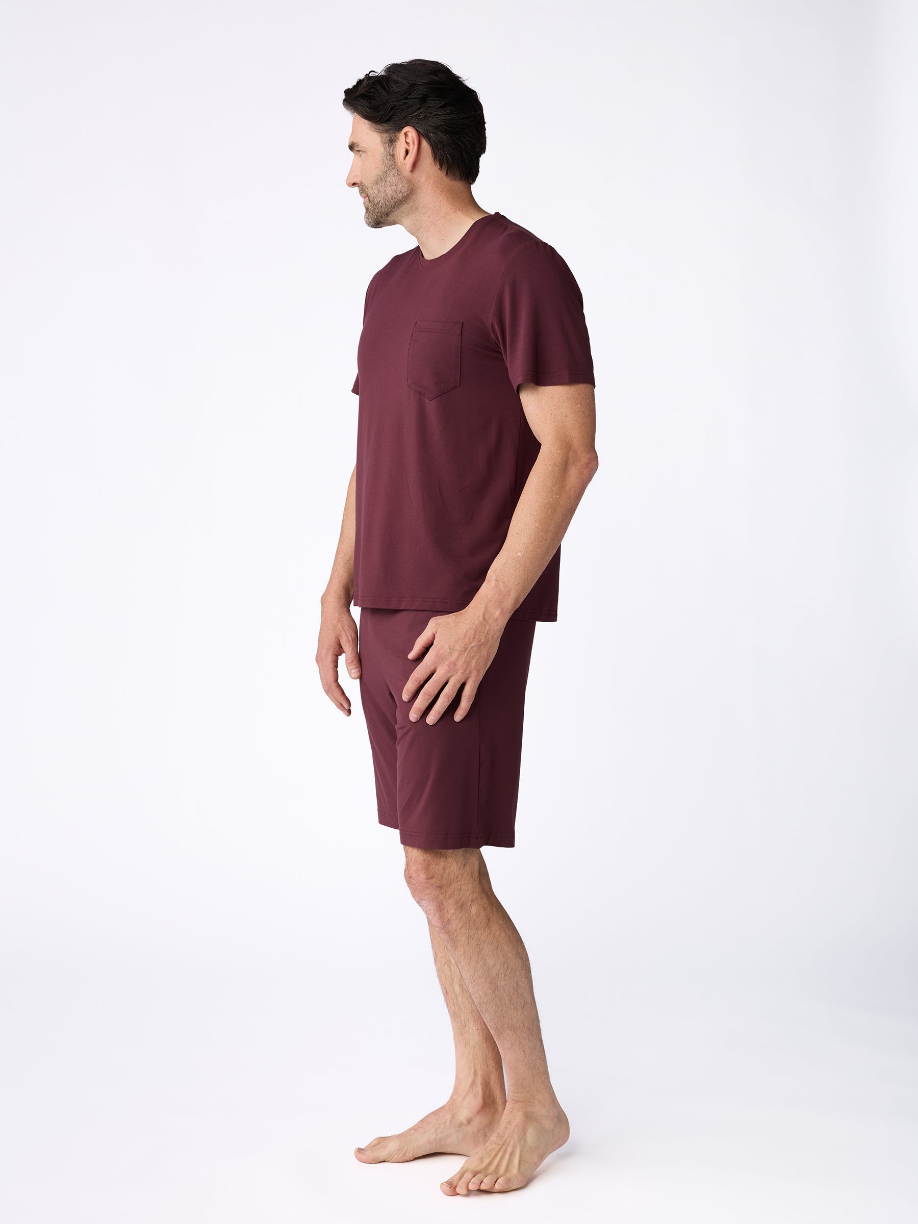 Men's Bamboo Stretch-Knit Short Sleeve Pajama Set