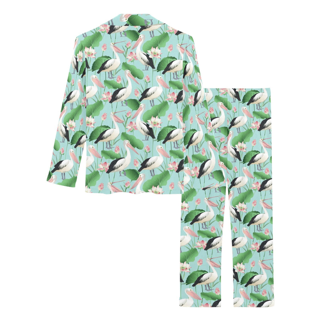 Pelican Pattern Print Design 01 Women's Long Pajama Set