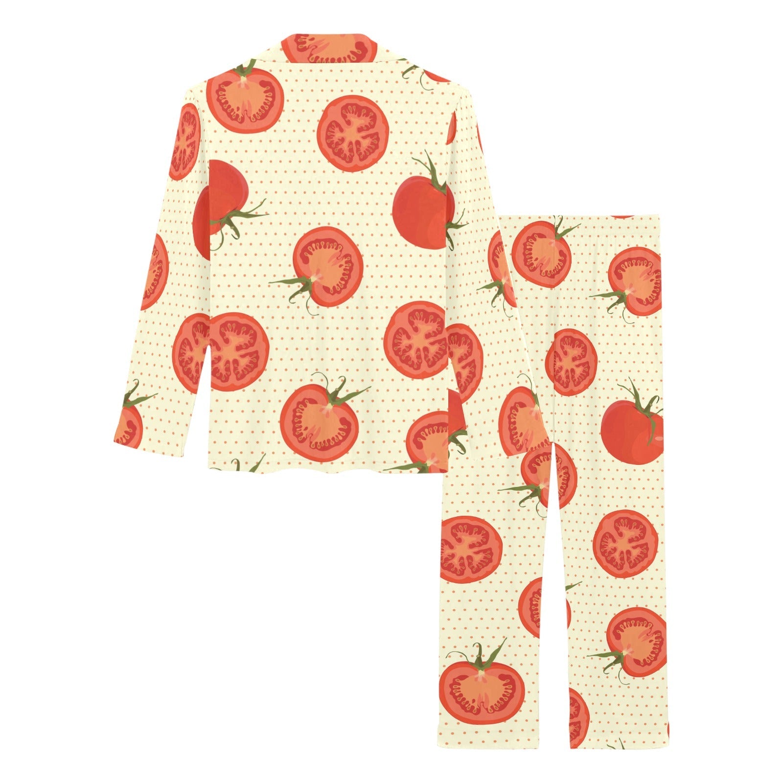 Tomato dot background Women's Long Pajama Set