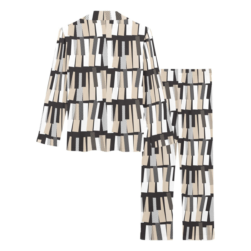 Piano Pattern Print Design 04 Women's Long Pajama Set