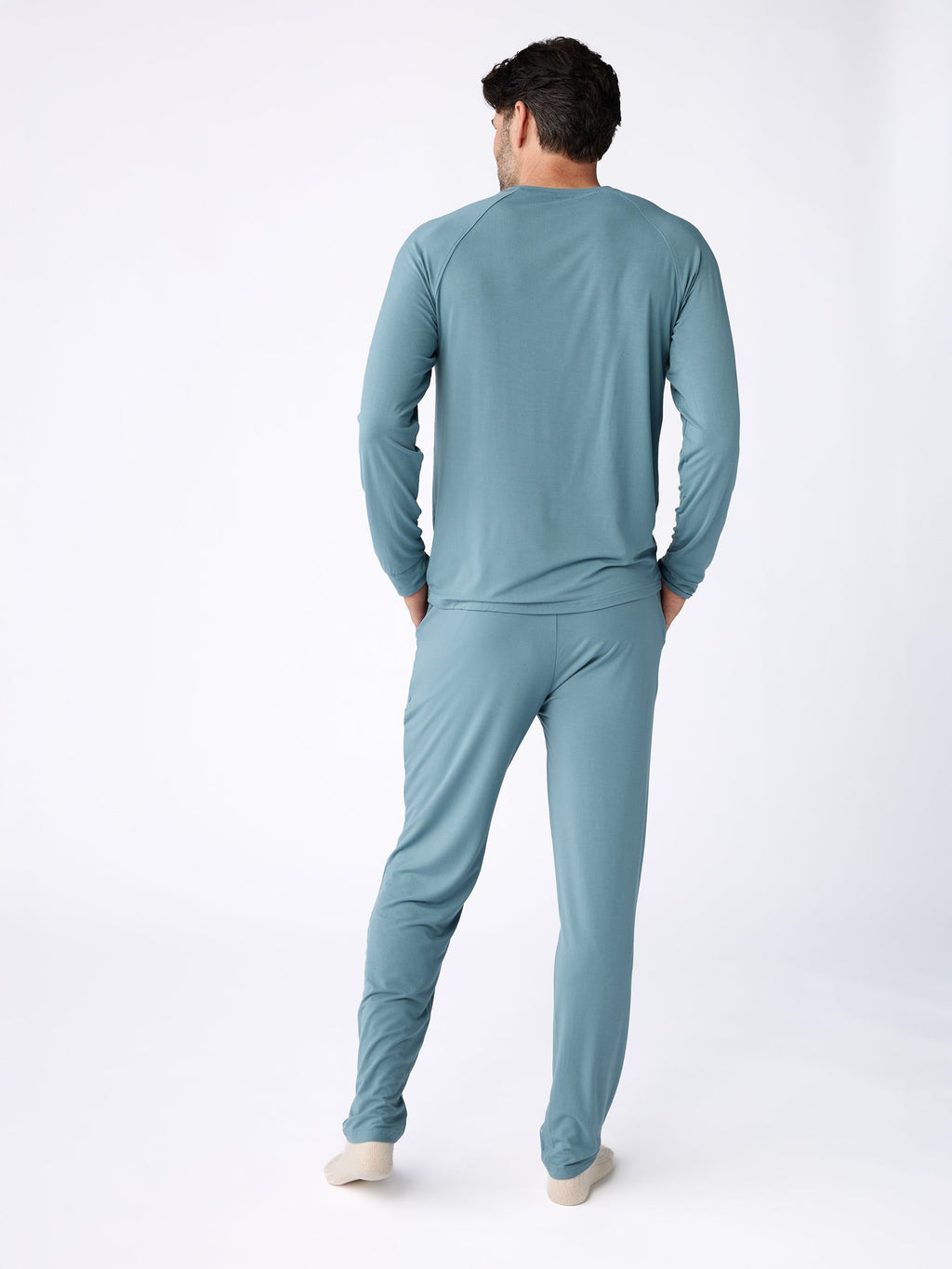 Men's Bamboo Stretch-Knit Long Sleeve Pajama Set