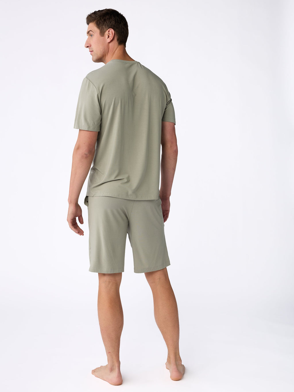 Men's Bamboo Stretch-Knit Short Sleeve Pajama Set