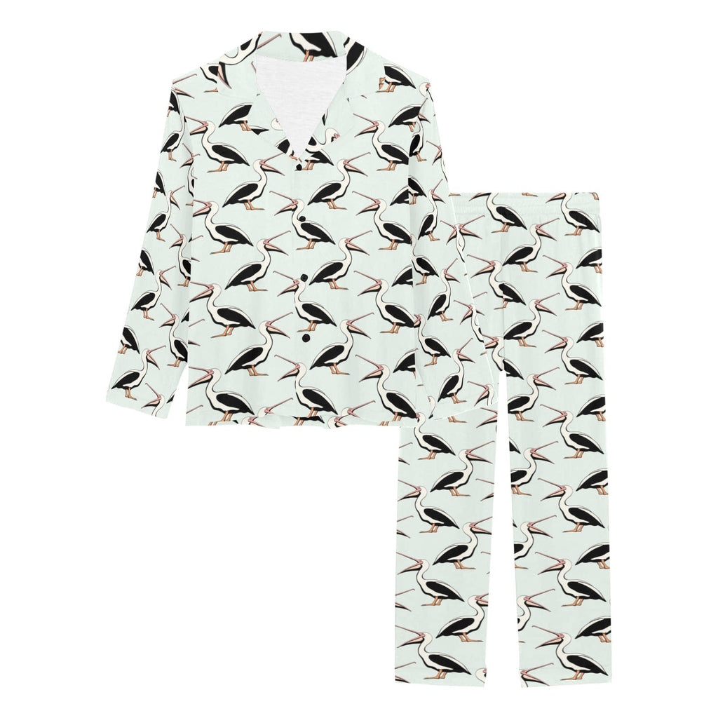 Pelican Pattern Print Design 02 Women's Long Pajama Set