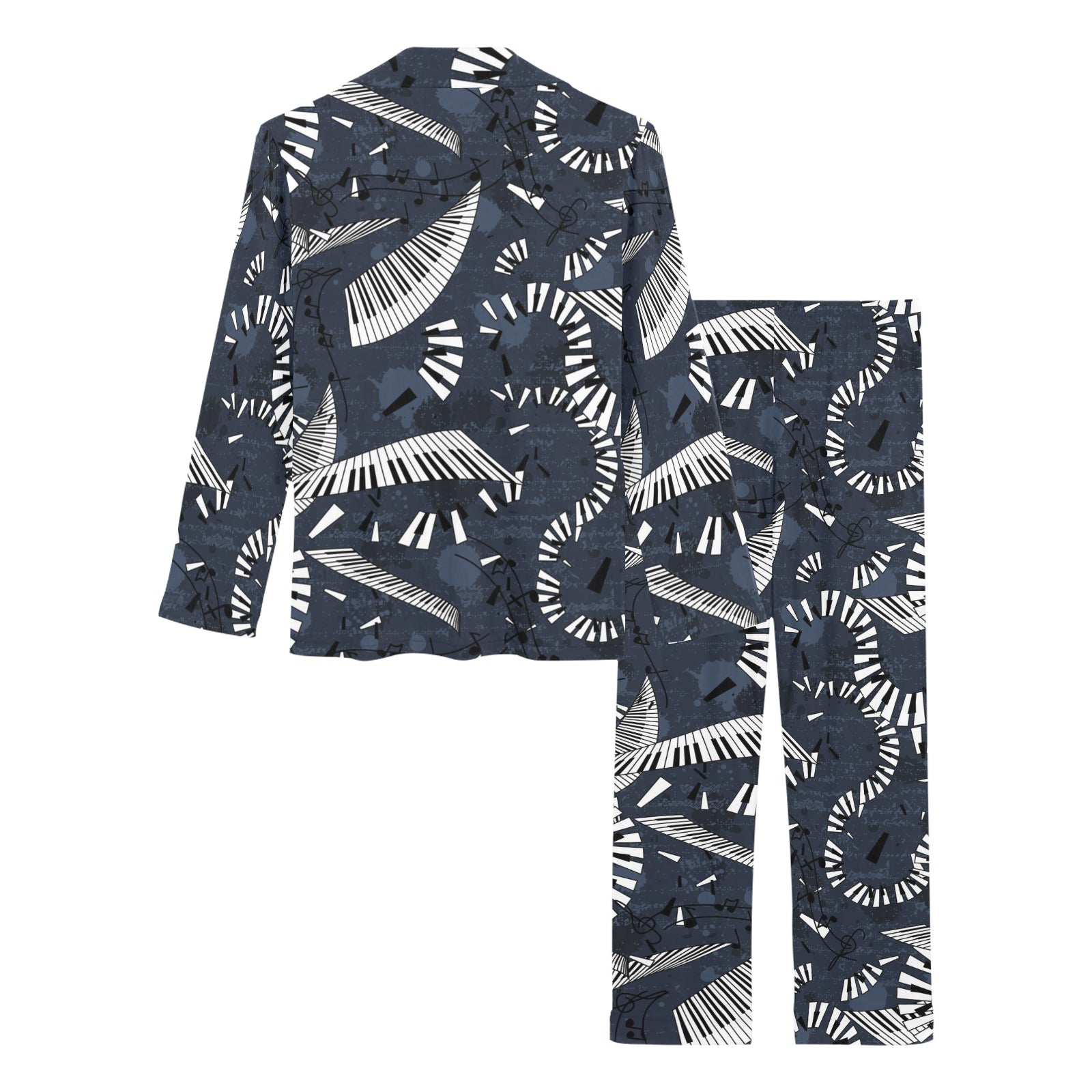 Piano Pattern Print Design 02 Women's Long Pajama Set
