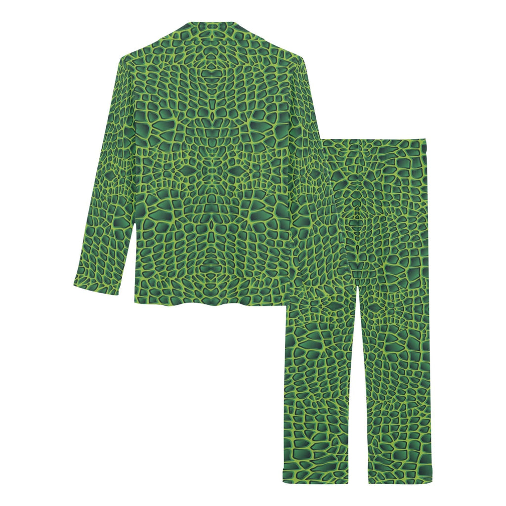 Crocodile Skin Printed Women's Long Pajama Set