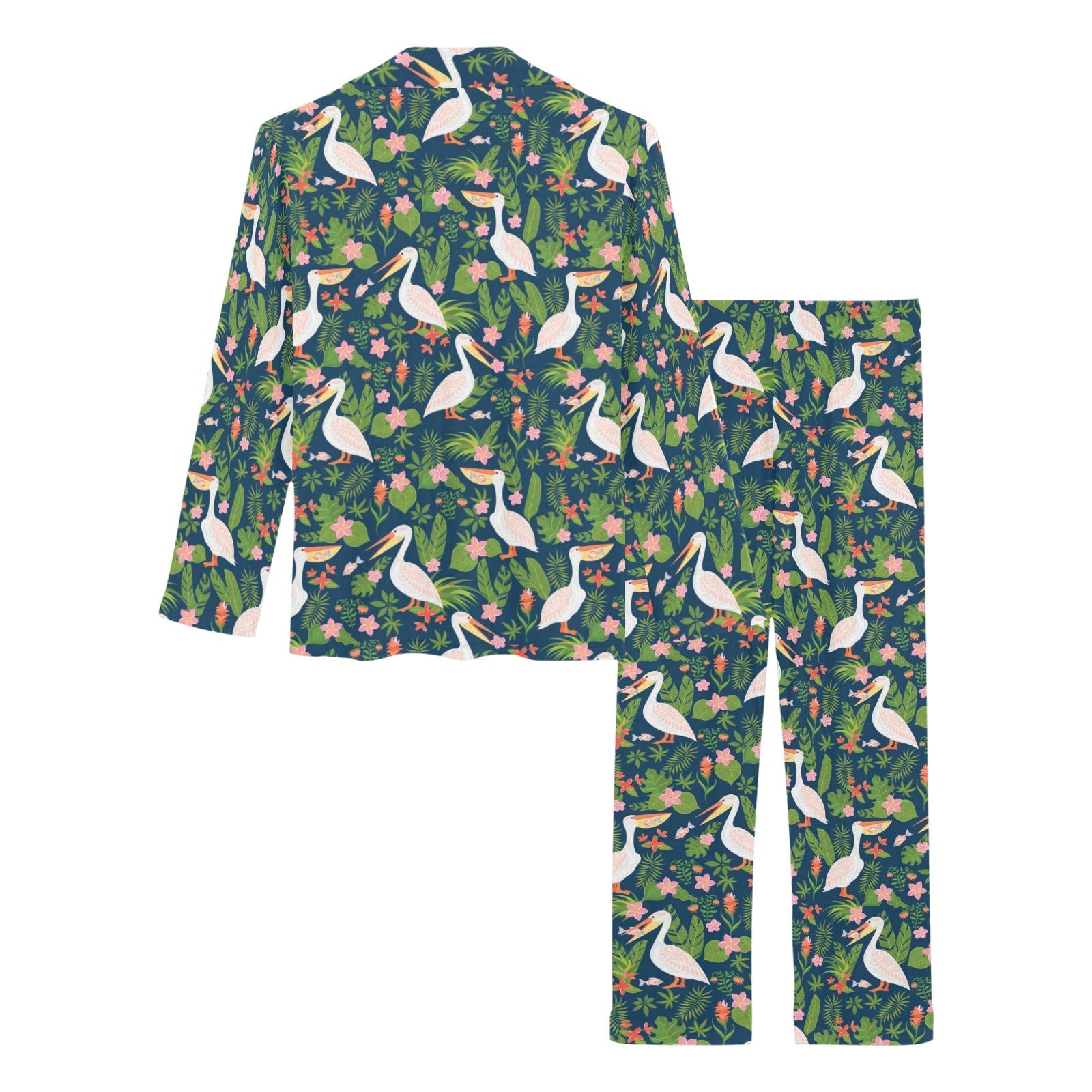 Pelican Pattern Print Design 05 Women's Long Pajama Set