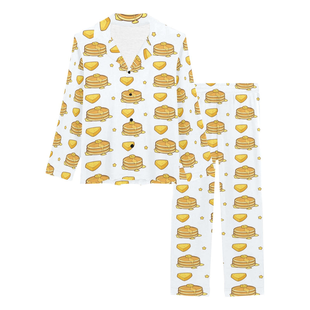 Pancake Pattern Print Design 03 Women's Long Pajama Set