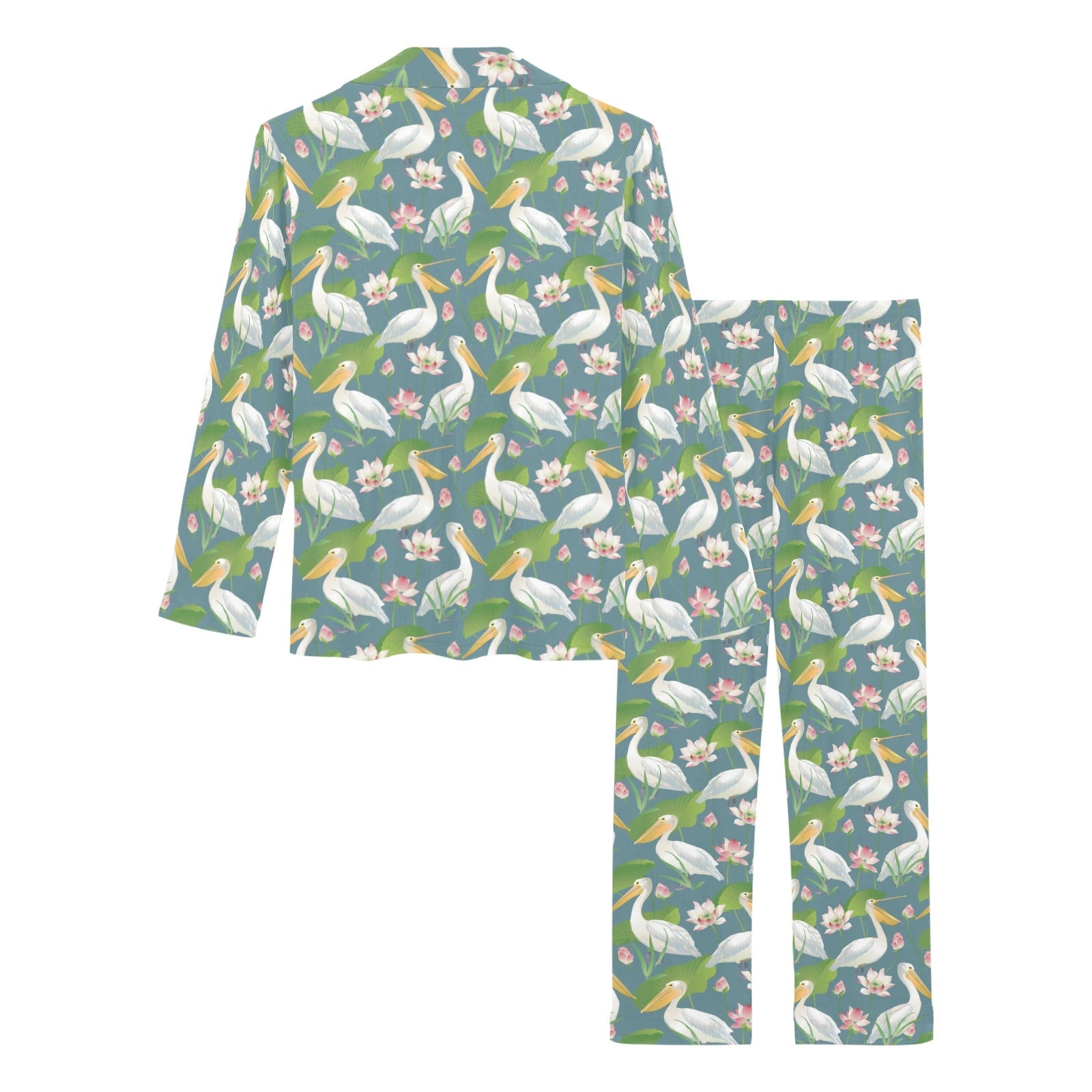 Pelican Pattern Print Design 04 Women's Long Pajama Set