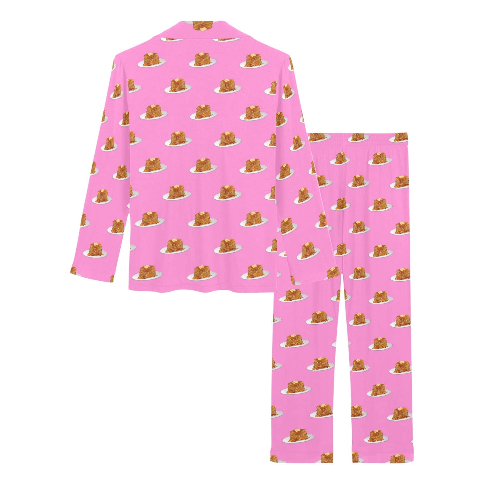 Pancake Pattern Print Design 04 Women's Long Pajama Set