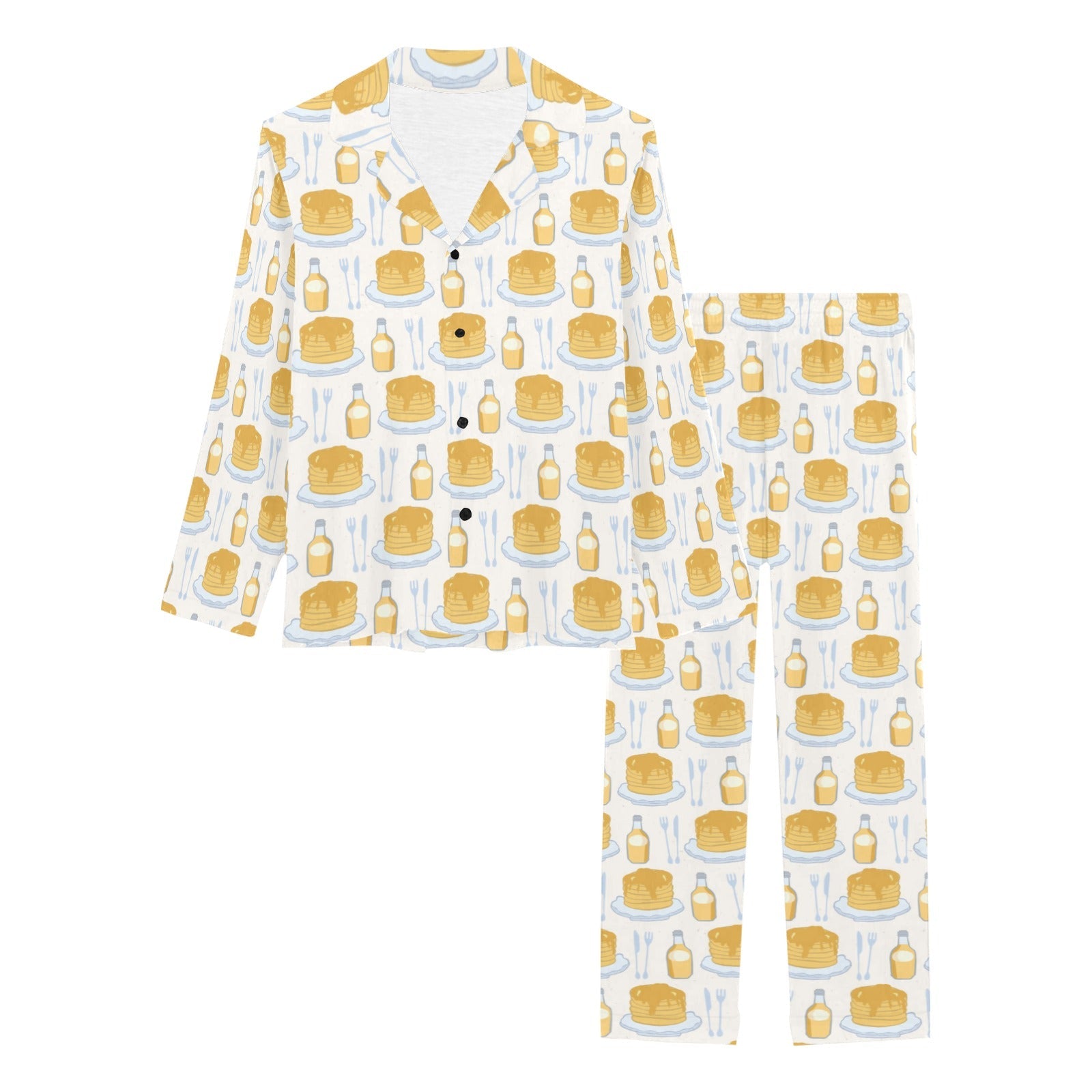 Pancake Pattern Print Design 05 Women's Long Pajama Set