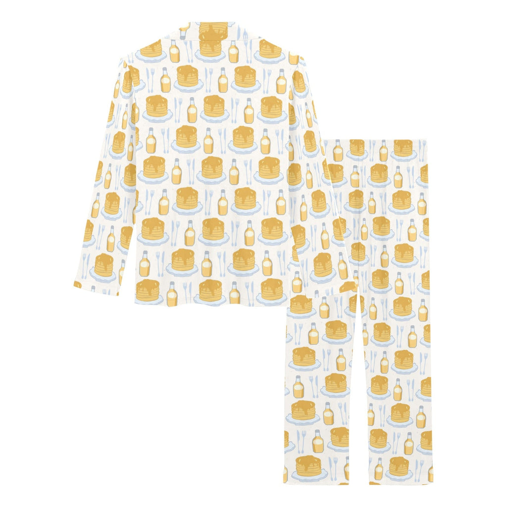 Pancake Pattern Print Design 05 Women's Long Pajama Set
