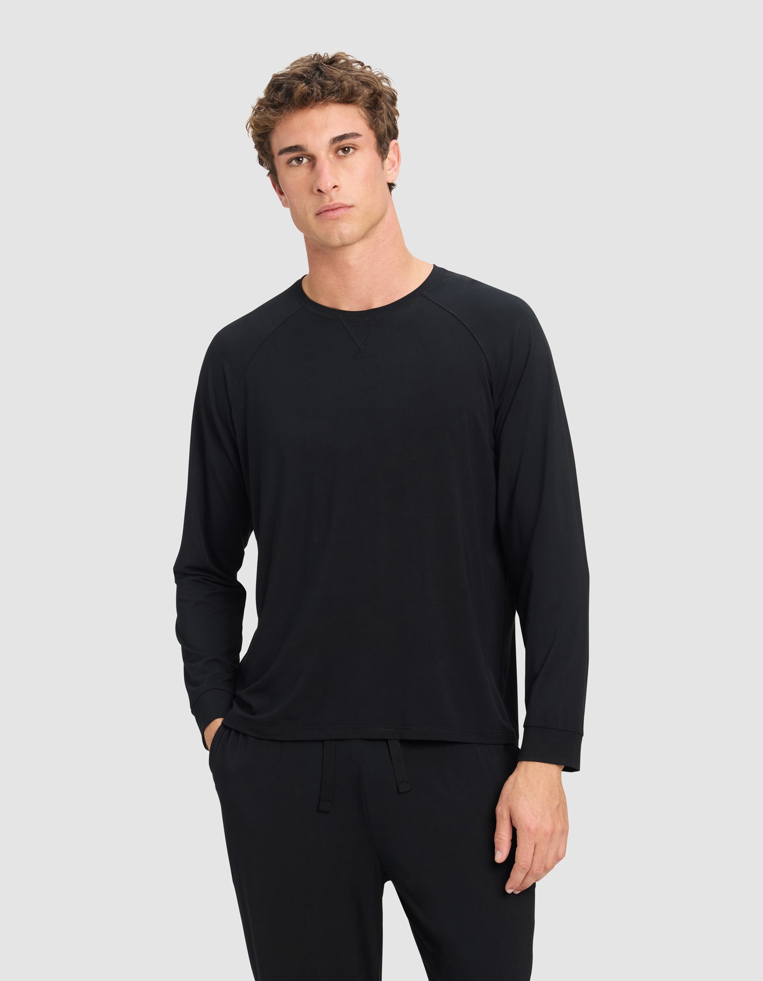 Men's Bamboo Stretch-Knit Long Sleeve Pajama Set