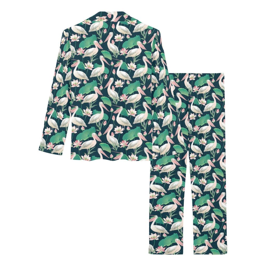 Pelican Pattern Print Design 03 Women's Long Pajama Set