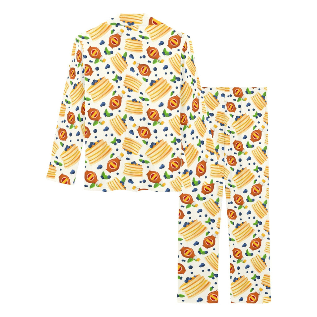 Pancake Pattern Print Design 02 Women's Long Pajama Set
