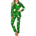 Frog waterlily pattern Women's Long Pajama Set